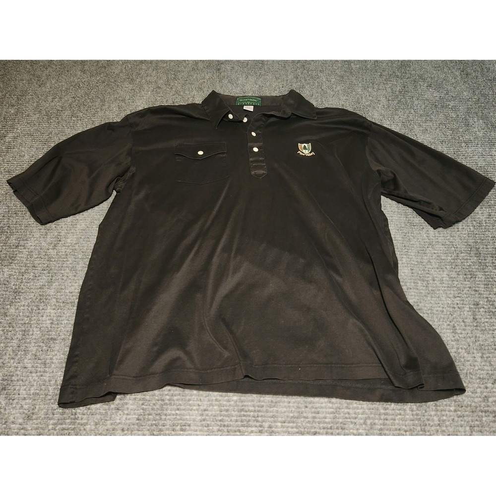 Slazenger Pine Valley Mens XXL Black Cotton Short Sleeve Golf Polo Shirt Logo